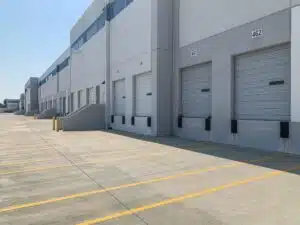 Industrial Building Shipping and Receiving Area with Closed Bay Doors